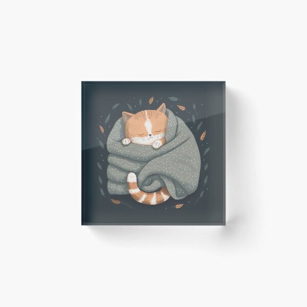 Item preview, cozy eepy kitten wrapped in a blanket designed and sold by lysabird.