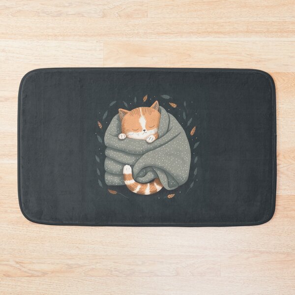 Item preview, cozy eepy kitten wrapped in a blanket designed and sold by lysabird.