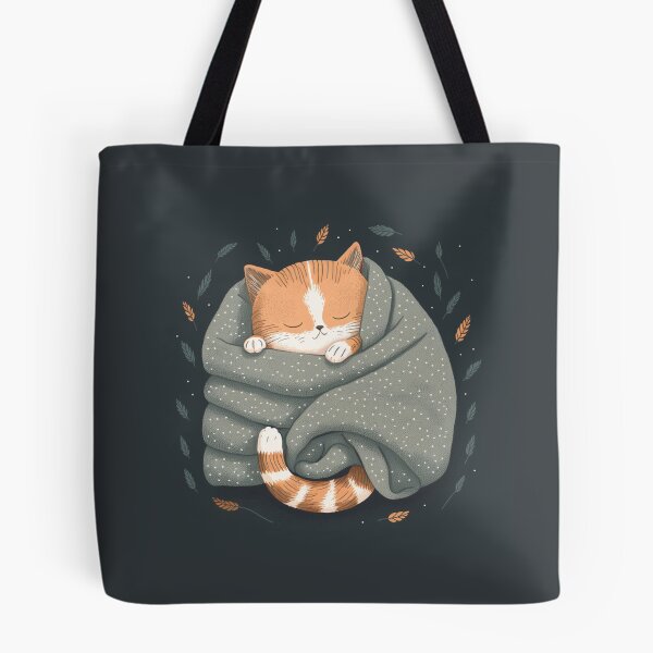 Item preview, cozy eepy kitten wrapped in a blanket designed and sold by lysabird.