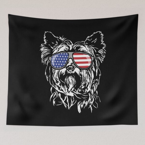 Item preview, Funny Yorkshire Terrier America Flag Patriotic Dog Canine Portrait designed and sold by dogarts.