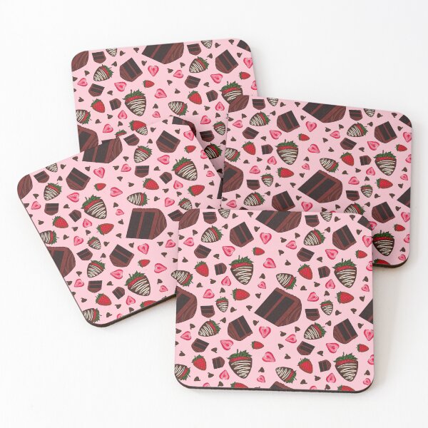 Item preview, Chocolate Strawberry Pattern (Pink) designed and sold by honeybeepaper.