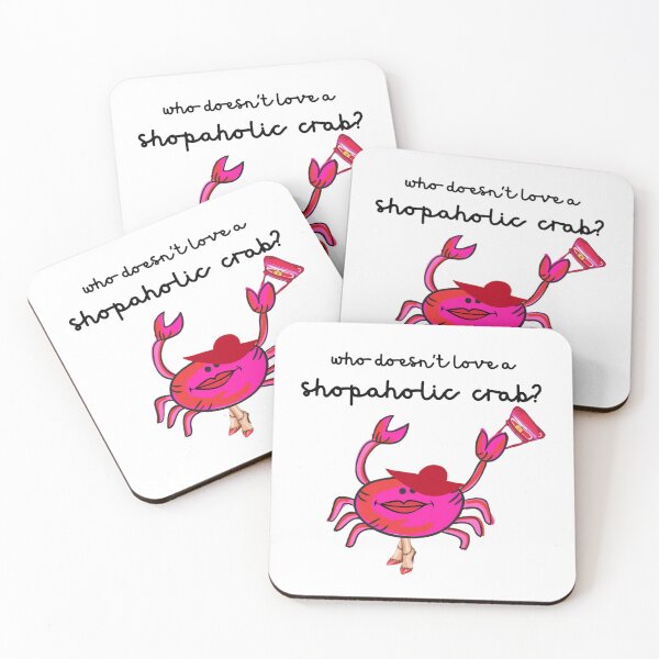 Item preview, SHOPAHOLIC PINK CRAB designed and sold by EllieMonroe.