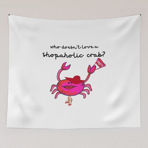 Item preview, SHOPAHOLIC PINK CRAB designed and sold by EllieMonroe.
