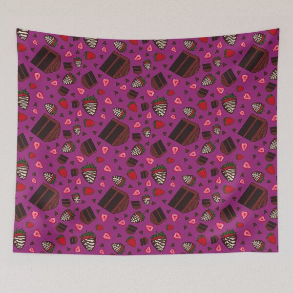 Item preview, Chocolate Strawberry Pattern (Berry Red) designed and sold by honeybeepaper.