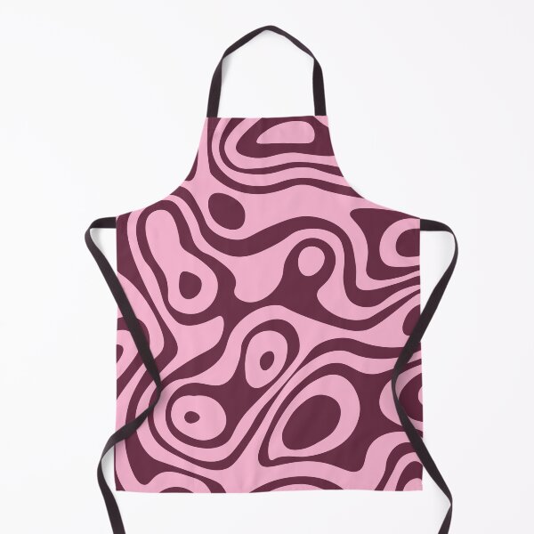 Item preview, Retro Liquid Swirl Abstract Pattern in Shade of Rose Pink and Grape Berry Purple Metal Print designed and sold by Kodexstore.