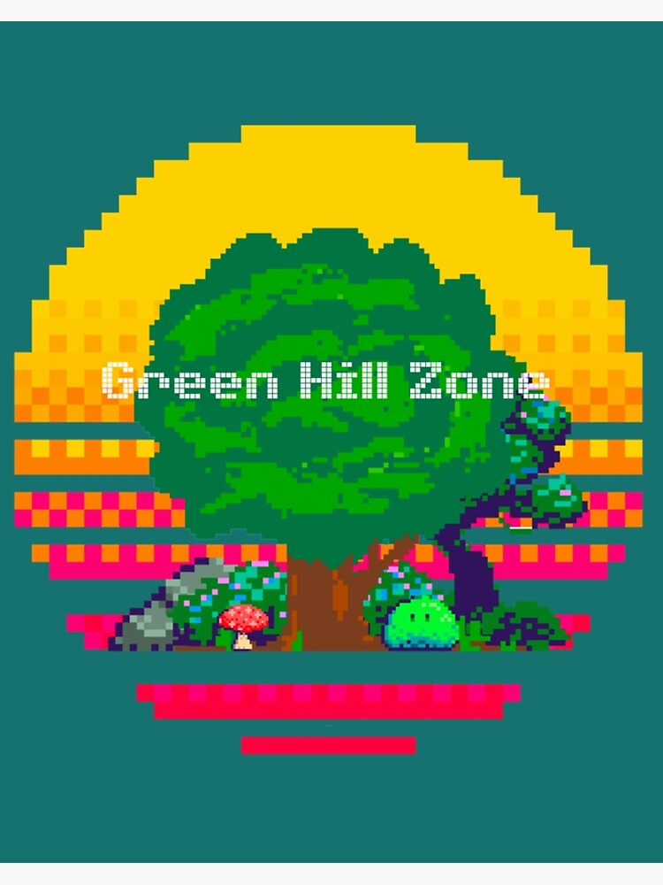 Green hill zone sonic the hedgehog 1 pixel art