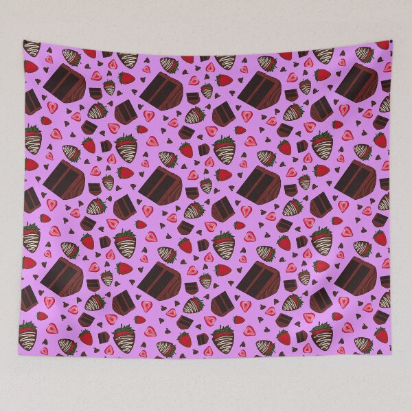 Item preview, Chocolate Strawberry Pattern (Lilac) designed and sold by honeybeepaper.