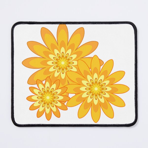 Item preview, golden yellow floral pattern modern design white designed and sold by Bakkia.