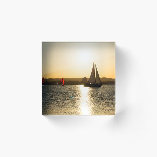 Boats in the Bay Acrylic Block
