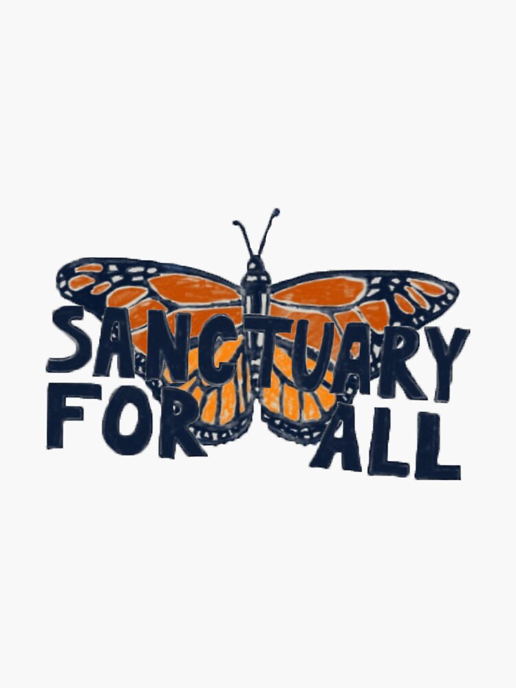 Thumbnail 3 of 3, Sticker, Sanctuary For All designed and sold by jackiefreeland.