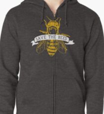 Save The Bees! (Dark) Zipped Hoodie