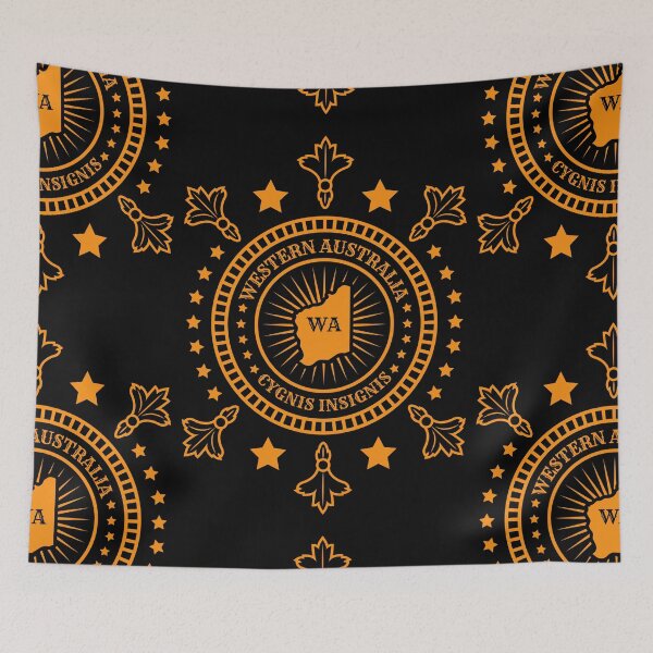 Item preview, Western Australia Motto or Slogan Map Badge and Flag - WA Cygnis Insignis  designed and sold by Ranggasme.