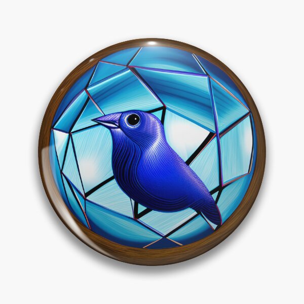 Item preview, Cute Blue Bird - Circular Wood Frame designed and sold by Chubuter.