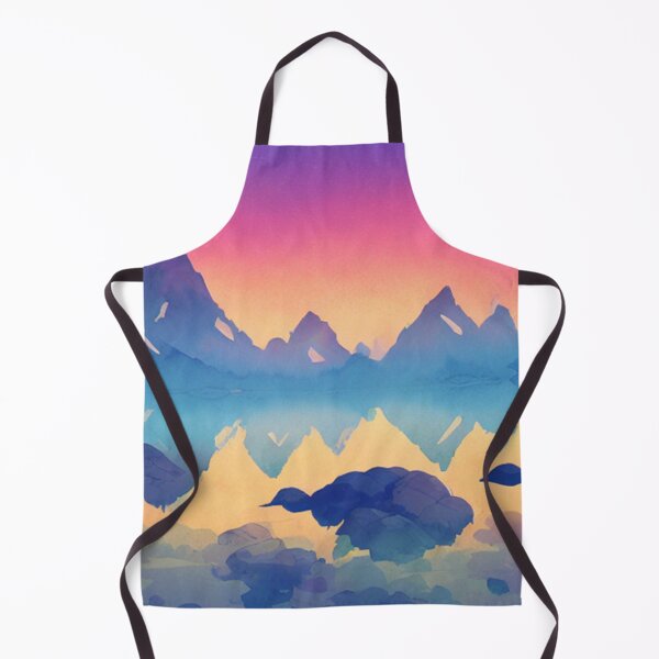 Item preview, Sunset in mountain peaks Watercolor designed and sold by printiesart.
