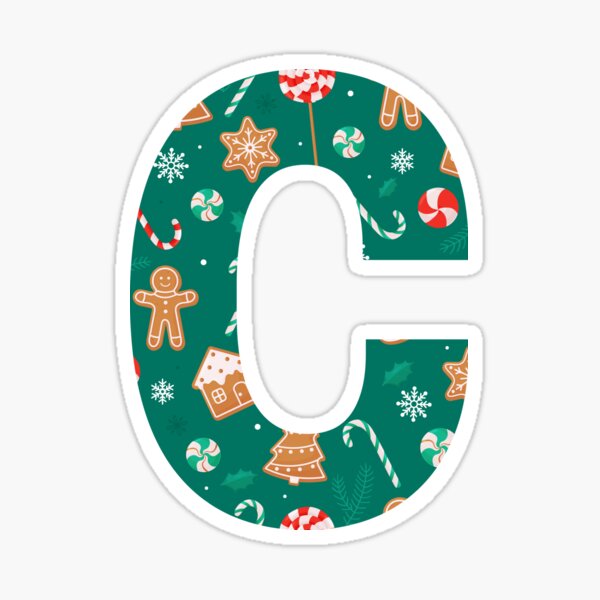 Christmas Preppy Icon Monogram Gift Sticker