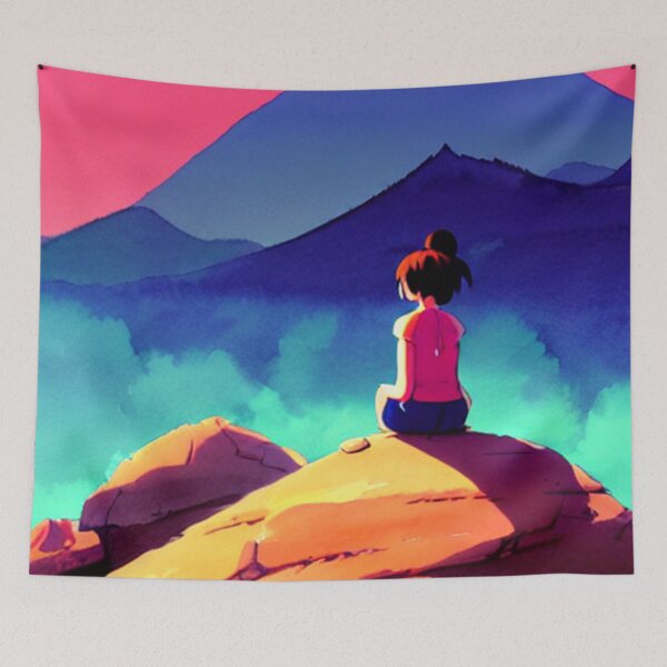 Item preview, Yoga Sunset in water color 02 designed and sold by printiesart.