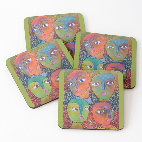 Item preview, Four Faces Outsider Folk Art designed and sold by BeaOutsiderArt.