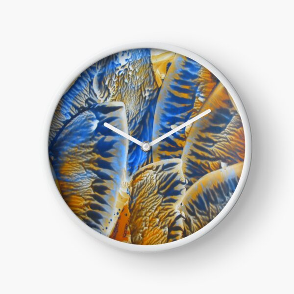 Abstract Blue & Orange Clock
