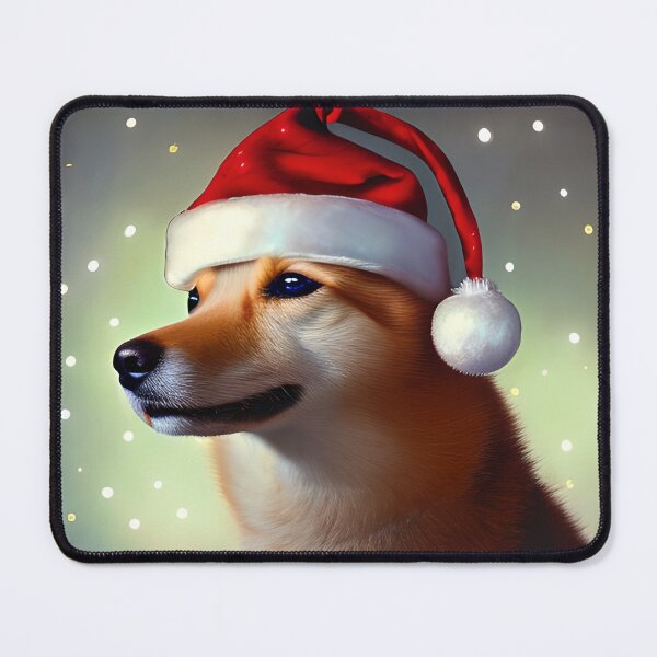 Item preview, Christmas Finnish Spitz Wearing A Santa Hat designed and sold by ZenEverAI.