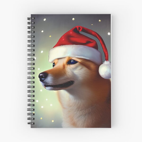 Item preview, Christmas Finnish Spitz Wearing A Santa Hat designed and sold by ZenEverAI.