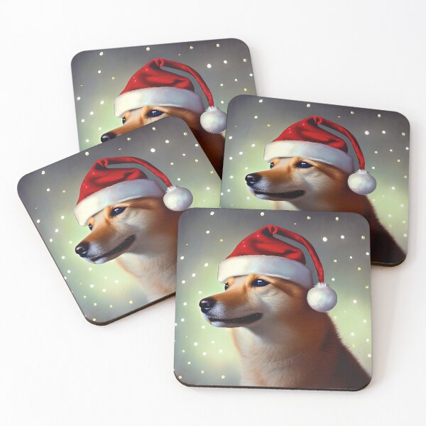 Item preview, Christmas Finnish Spitz Wearing A Santa Hat designed and sold by ZenEverAI.