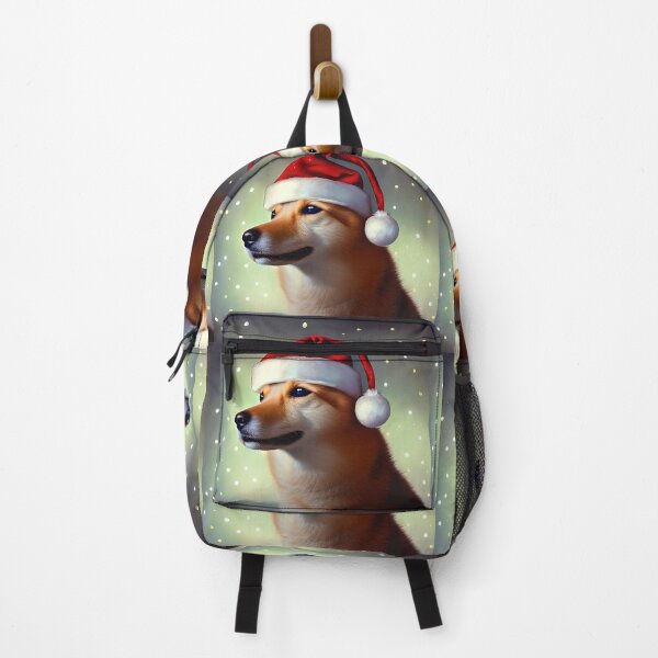 Item preview, Christmas Finnish Spitz Wearing A Santa Hat designed and sold by ZenEverAI.