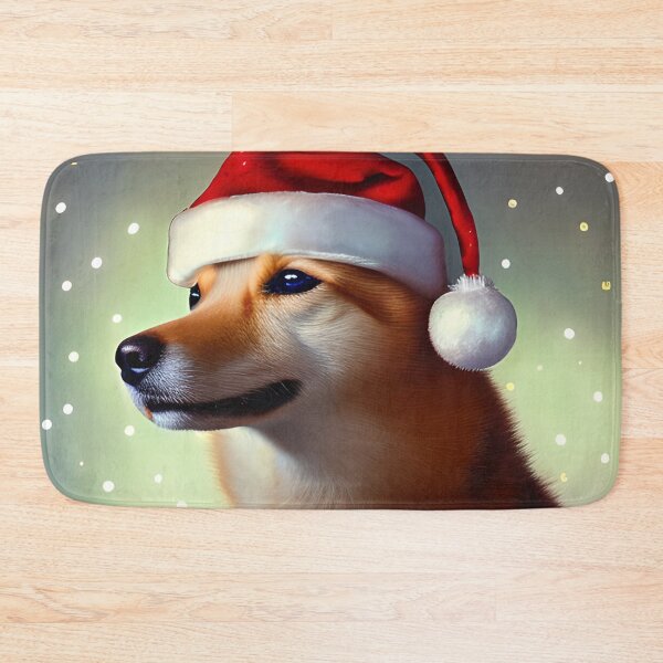 Item preview, Christmas Finnish Spitz Wearing A Santa Hat designed and sold by ZenEverAI.