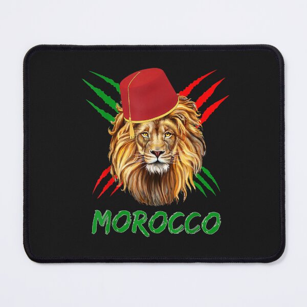 Aperçu de l'œuvre Morocco Lion Flag Sport Morocco with moroccan hat T-Shirt créée et vendue par Klaus-Gilbert.
