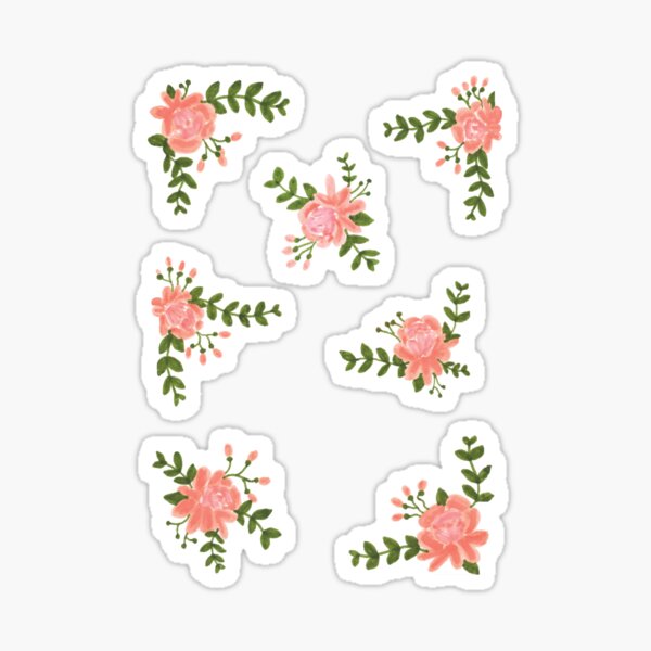 floral pack of 7 Sticker