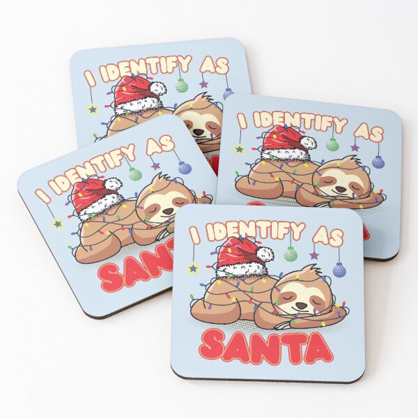 Item preview, I Identify As Santa | Cute Santa Sloth Tangled Up In Christmas Lights | Funny Christmas Meme | Christmas Gift Ideas designed and sold by DrawingBoard.