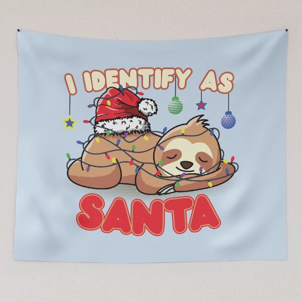 Item preview, I Identify As Santa | Cute Santa Sloth Tangled Up In Christmas Lights | Funny Christmas Meme | Christmas Gift Ideas designed and sold by DrawingBoard.