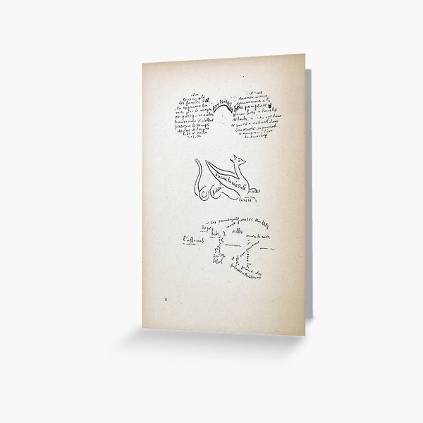 "Calligram by Guillaume Apollinaire" Greeting Card by Tonbbo Redbubble