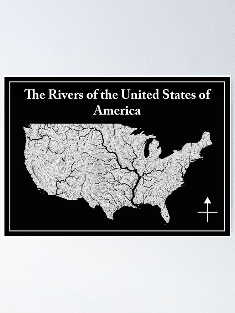 Map Of The Rivers Of The USA Poster For Sale By Aurorelius Redbubble   Fposter,small,wall Texture,product,750x1000 