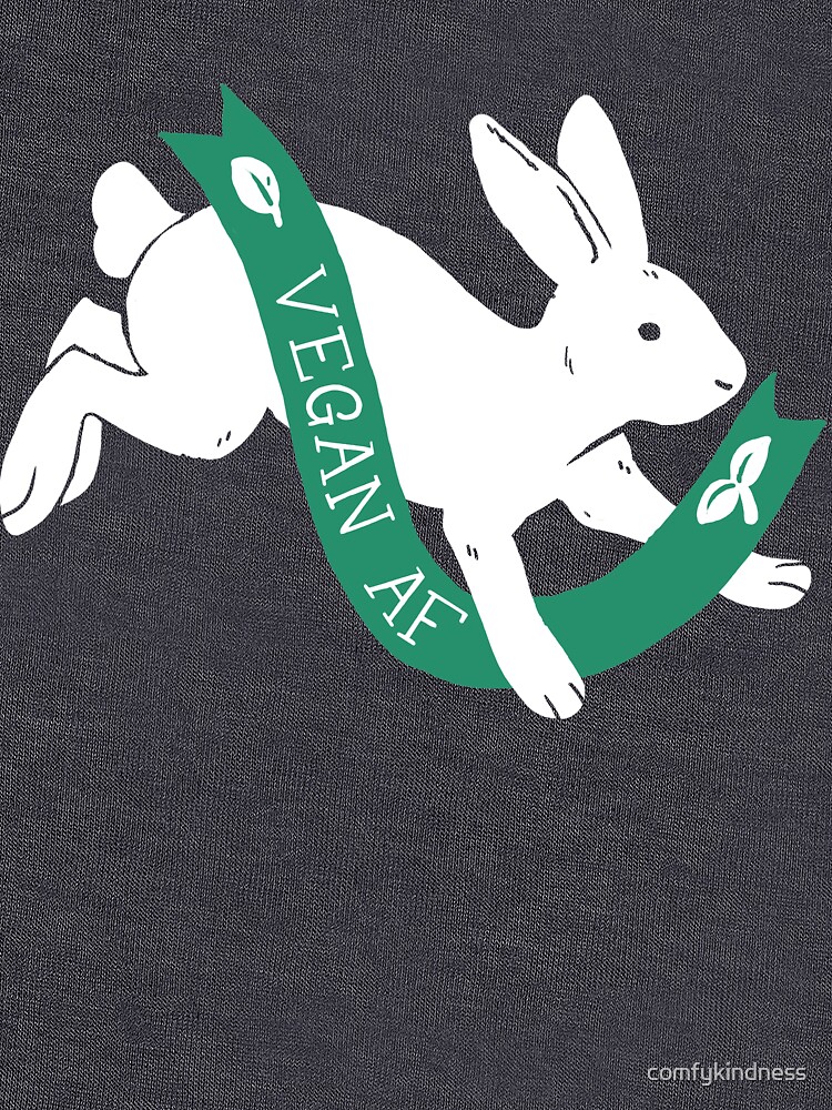 "Vegan AF Bunny Rabbit" Tshirt by comfykindness Redbubble
