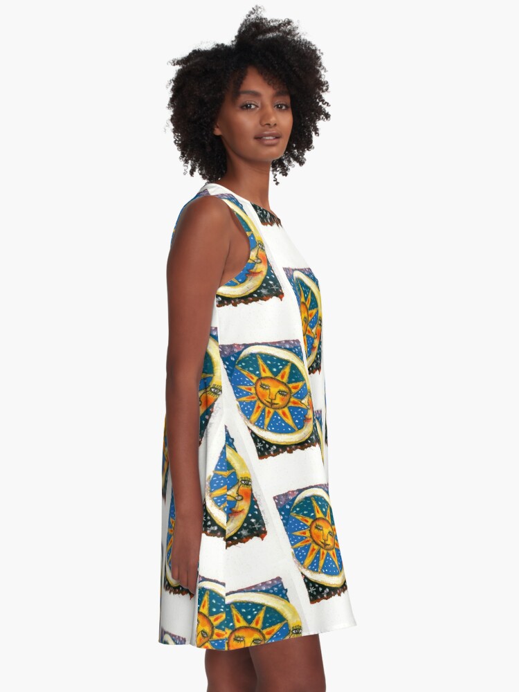 Thumbnail 2 of 4, A-Line Dress, Moon and Sun designed and sold by aremaarega.