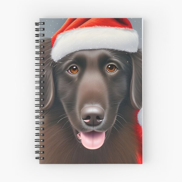Item preview, Christmas Flat-Coated Retriever Wearing A Santa Hat designed and sold by ZenEverAI.