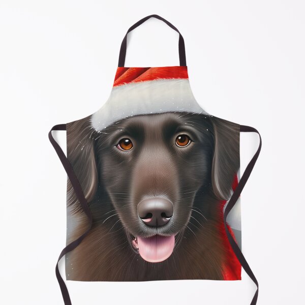 Item preview, Christmas Flat-Coated Retriever Wearing A Santa Hat designed and sold by ZenEverAI.
