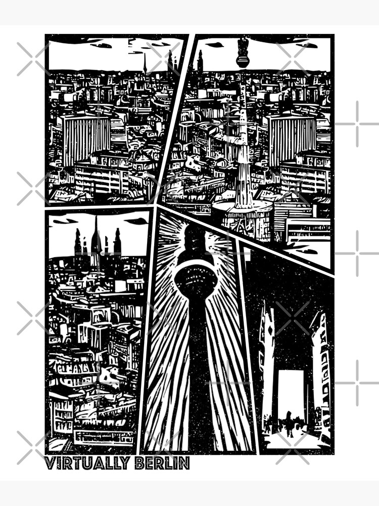 Berlin Cityscape Manga Style Created by AI Poster