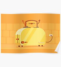 Brennender Toast Poster