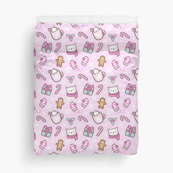 Cute Christmas // Pink | Nikury Duvet Cover