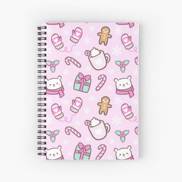 Cute Kawaii Notebook With Tiny Face Bear Popcorn Cartoon Design Print  Spiral Kawaii Notebook for Students Teachers Travelers Kawaii Animals 