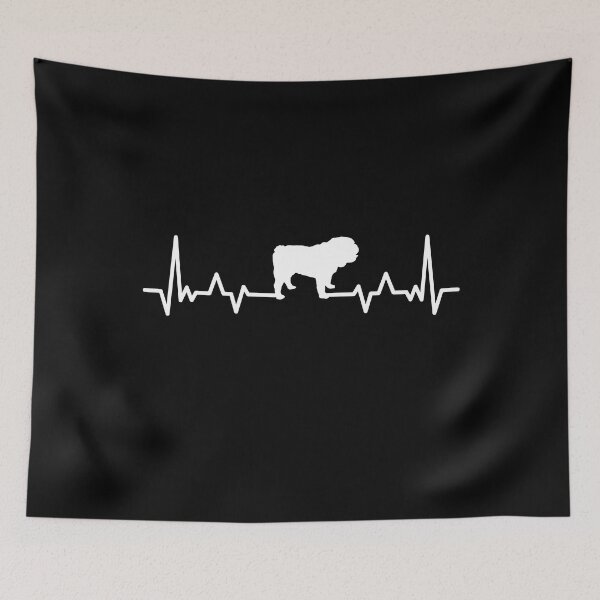 Item preview, Divertido latido del corazón de Buldog inglés designed and sold by shokA Design.