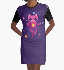 God is a Cat Graphic T-Shirt Dress