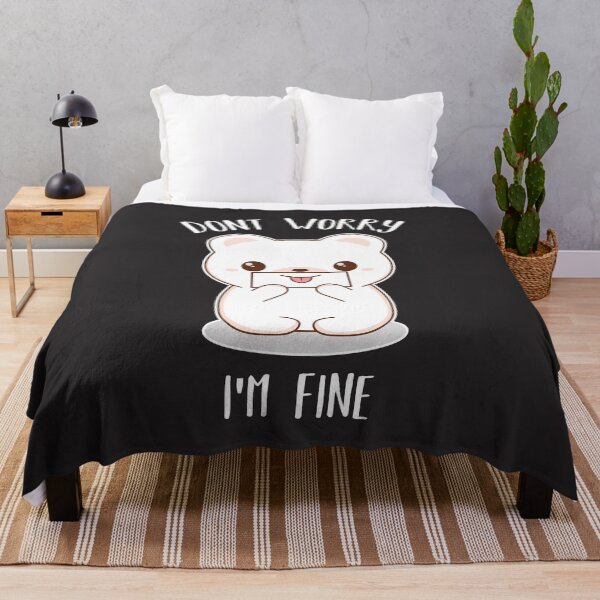 Item preview, Don't Worry I'm Fine Cute Mochi Cat designed and sold by munochill.