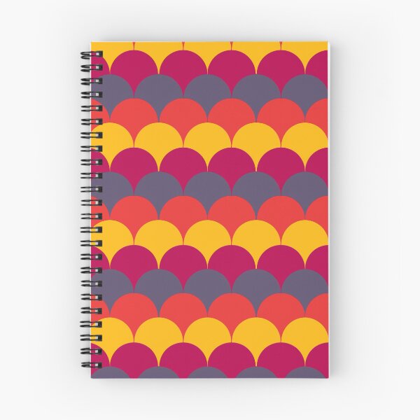 Item preview, Yellow Orange Red Dark Blue Scalloped Pattern designed and sold by SaradaBoru.