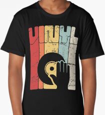 Retro Vinyl Record Turntable Long T-Shirt