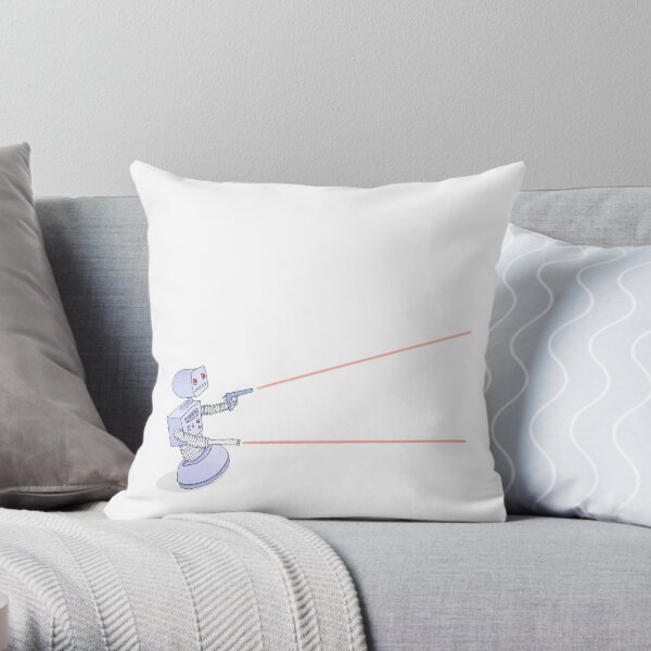Robot with Lasers Throw Pillow
