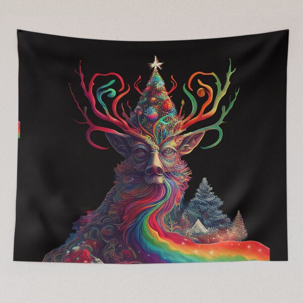 Item preview, PSYCHEDELIC REINDEER Midjourney AI Artwork designed and sold by davidjulie.