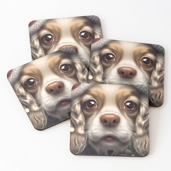 Item preview, Christmas French Spaniel Wearing A Santa Hat designed and sold by ZenEverAI.