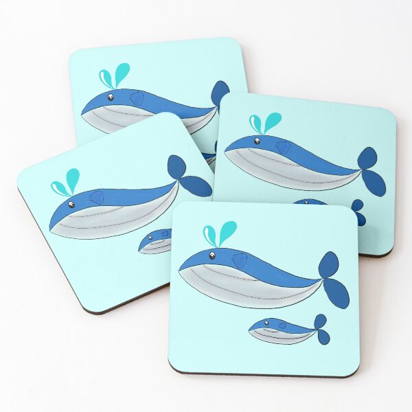 Item preview, Two whales swimming in the ocean designed and sold by Moonlight Rabbit.